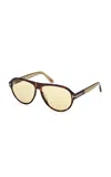 Tom Ford Quincy Acetate Sunglasses In Brown