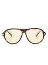 Tom Ford Quincy Oversize-frame Sunglasses In 褐色