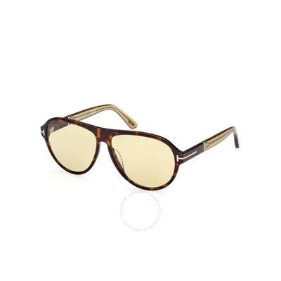 Tom Ford Men's Quincy Photochromic Aviator Sunglasses In Shiny Deep Gold/ Gradient Brown