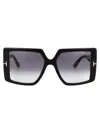 Tom Ford Squared Sunglasses Ft0921 01 B In 01b Nero Lucido / Fumo Grad