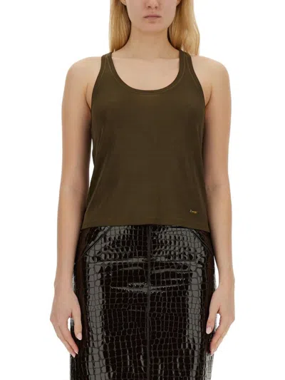 Tom Ford Racer Back Tank Top In Green