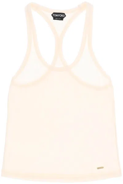 Tom Ford Racer-back Tank Top In Neutrals