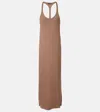 Tom Ford Racerback Jersey Maxi Dress In Brown