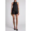 Tom Ford Racerback Wool & Silk Belted Minidress In Lb999 Black