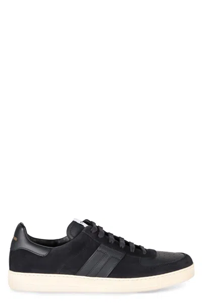 Tom Ford Radcliffe Low Top Sneakers In Dark Navy,beige