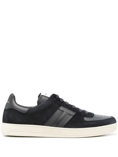 Tom Ford Radcliffe Suede Leather Sneakers In Blue