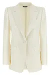 Tom Ford Single-breasted Long-sleeved Suit Jacket In Neutral