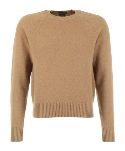 Tom Ford Raglan-sleeve Cashmere Sweater In Brown