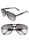 Tom Ford Raoul 62mm Gradient Navigator Sunglasses In Black