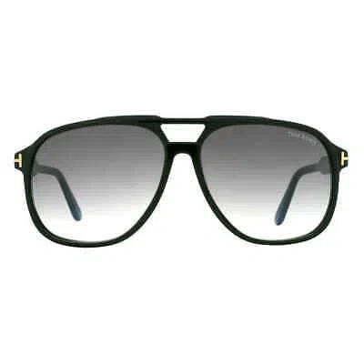 Pre-owned Tom Ford Raoul Smoke Gradient Navigator Men's Sunglasses Ft0753 01b 62 In Gray