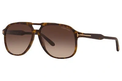 Pre-owned Tom Ford Raoul Tf753 52k Sunglasses Classic Dark Havana/roviex Gradient Lenses In Brown