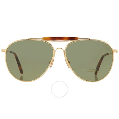 Tom Ford Raphael Green Pilot Men's Sunglasses Ft0995 30n 59 In Gold / Green