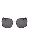 Tom Ford Raphaela 60mm Butterfly Sunglasses In Shiny Gold/smoke