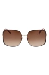 Tom Ford Raphaela Mixed-media Butterfly Sunglasses In Shiny Rose Gold/brown