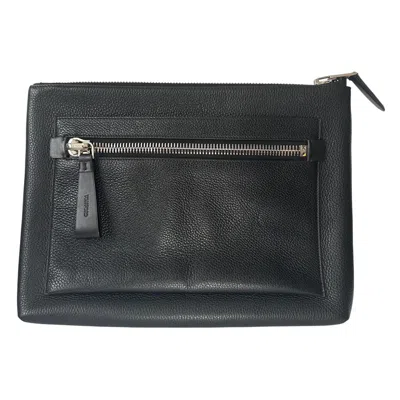 Pre-owned Tom Ford Rare  Buckley Man Bag Black Pebbled Leather Portfolio Clutch Authentic