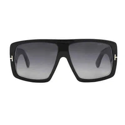Pre-owned Tom Ford Raven Smoke Gradient Browline Unisex Sunglasses Ft1036 01b 60 In Gray