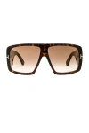 Tom Ford Raven Sunglasses In Shiny Dark Havana