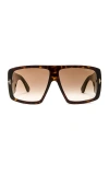 Tom Ford Raven Sunglasses In Shiny Dark Havana
