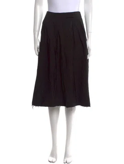 Pre-owned Tom Ford Raw-edge Trim Knee-length Skirt In Black