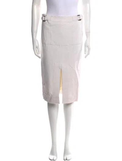 Pre-owned Tom Ford Raw-edge Trim Knee-length Skirt In Neutral