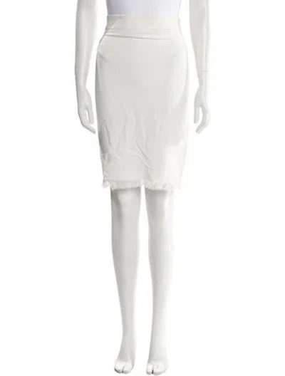 Pre-owned Tom Ford Raw-edge Trim Knee-length Skirt In Neutral