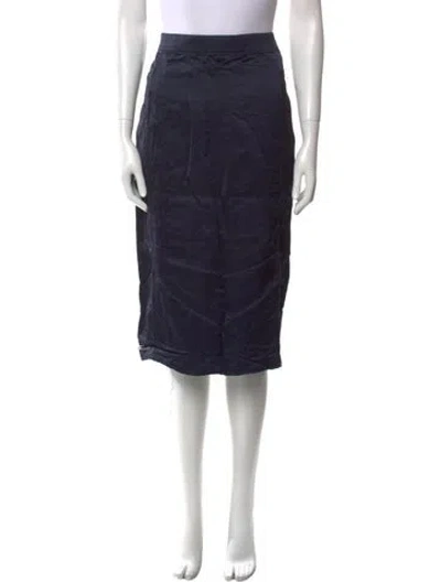 Pre-owned Tom Ford Raw-edge Trim Midi Length Skirt In Blue