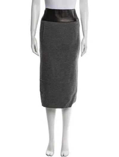 Pre-owned Tom Ford Raw-edge Trim Midi Length Skirt In Gray