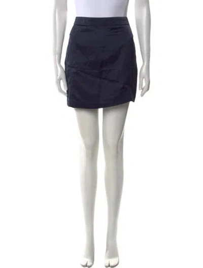 Pre-owned Tom Ford Raw-edge Trim Mini Skirt In Blue
