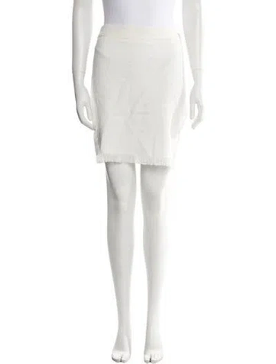 Pre-owned Tom Ford Raw-edge Trim Mini Skirt In Neutral