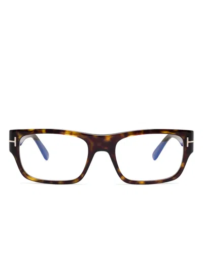 Tom Ford Rectangle-frame Glasses In Brown