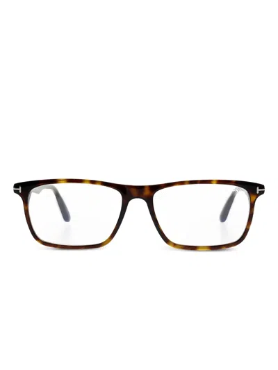 Tom Ford Rectangle-frame Glasses In Brown