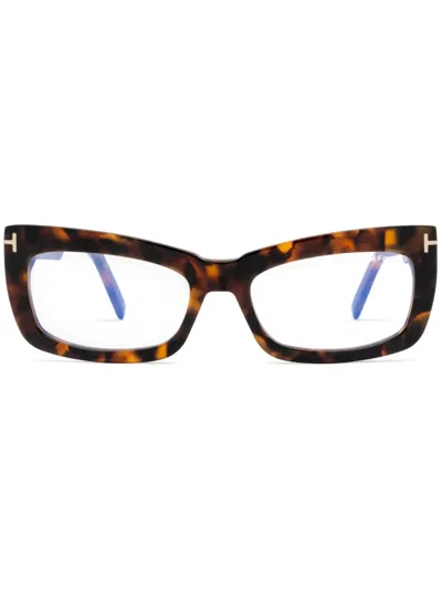 Tom Ford Rectangle-frame Glasses In Brown