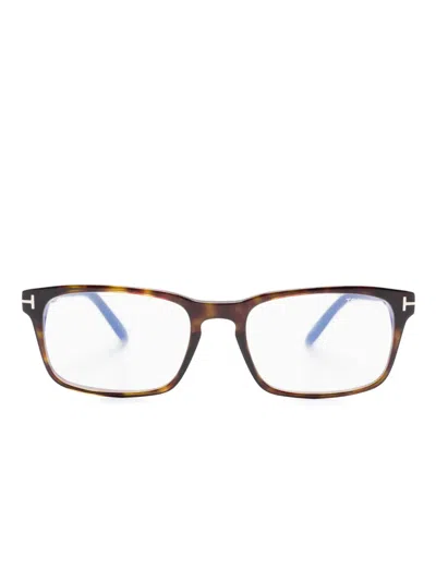 Tom Ford Rectangle-frame Glasses In Brown