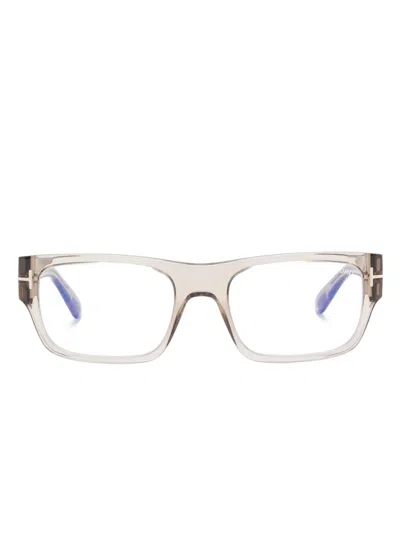 Tom Ford Rectangle-frame Glasses In Grey