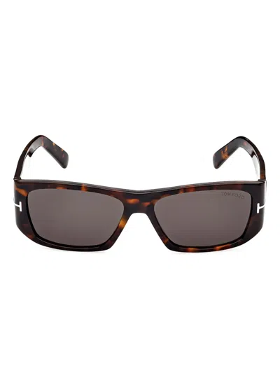 Tom Ford Rectangle-frame Sunglasses In Brown