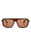 Tom Ford Rectangle-frame Sunglasses In Brown