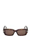 Tom Ford 53mm Rectangular Sunglasses In Brown