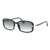 Tom Ford Rectangle Full Rim, With A Black Frame And Gradient Smoke Lens.