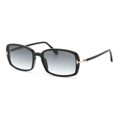Tom Ford Rectangle Full Rim, With A Black Frame And Gradient Smoke Lens.