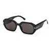 Tom Ford Rectangle Full Rim, With A Black Frame And Smoke Lens.