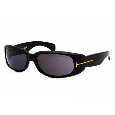 Tom Ford Rectangle Full Rim, With A Dark Havana Frame And Bordeaux Lens. In Black