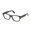 Tom Ford Rectangle Full Rim, With A Dark Havana Frame And Clear Demo Lenses Lens. In Brown