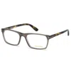 Tom Ford Rectangle Full Rim, With A Transparent Grey Frame And Clear Demo Lenses Lens. In Brown
