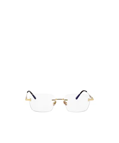 Tom Ford Rectangle Glasses In Gold