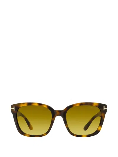 Tom Ford Rectangle Stepped Bridge Sunglasses In Multi