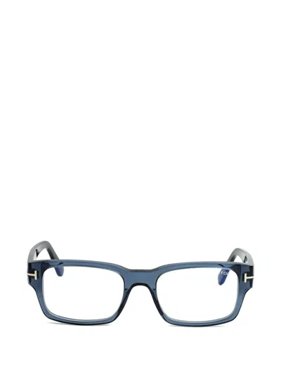 Tom Ford Rectangle-frame Glasses In Blue