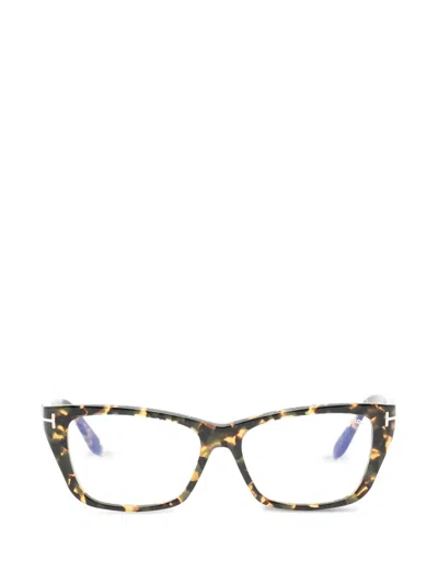 Tom Ford Rectangle-frame Glasses In Metallic