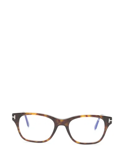 Tom Ford Rectangle-frame Glasses In Green