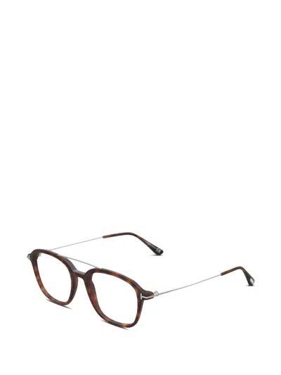 Tom Ford Rectangle-frame Glasses In Brown
