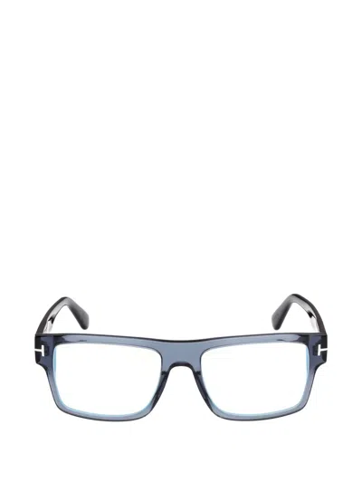 Tom Ford Rectangle-frame Glasses In Blue